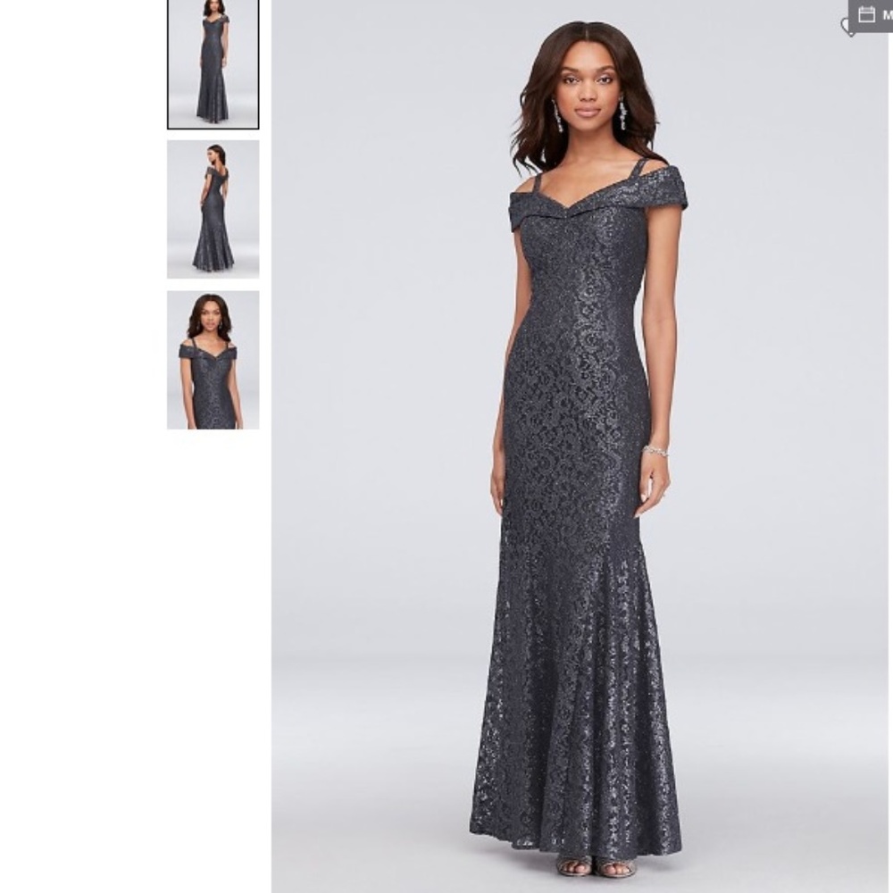 Prom Off-Shoulder Glitter Lace Mermaid Dress